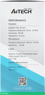 Наушники A4Tech Fstyler FH300U черный