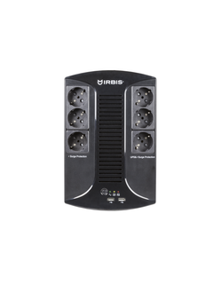 Источник бесперебойного питания IRBIS UPS Personal plus  800VA/480W, AVR, 6xSchuko outlets(6 w battery support), 1 years warranty