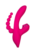 Вибростимулятор 3 в 1 Tripling силикон розовый 21 см