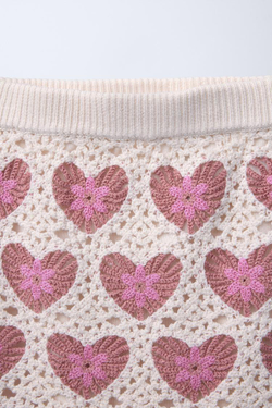 ZARA ЮБКА ИЗ КРУЖЕВА КРОШЕ С ЦВЕТОЧНОЙ ВЫШИВКОЙ, РОЗОВЫЙ/БЕЛЫЙ