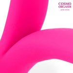 Ярко-розовый перезаряжаемый сплит-вибратор - 22 см. (Цвет: ярко-розовый)