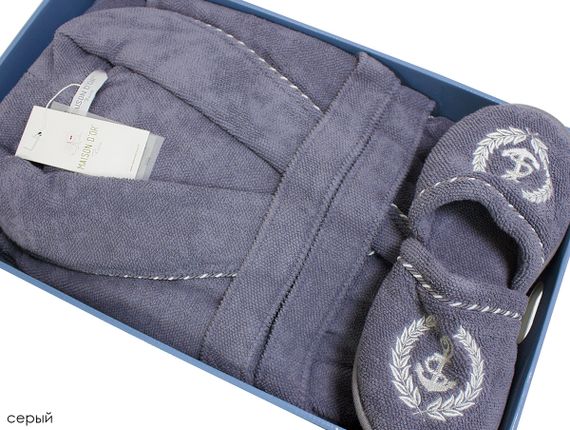 МИШЕЛЬ САЙЛИНГ серый мужской  халат Maison Dor