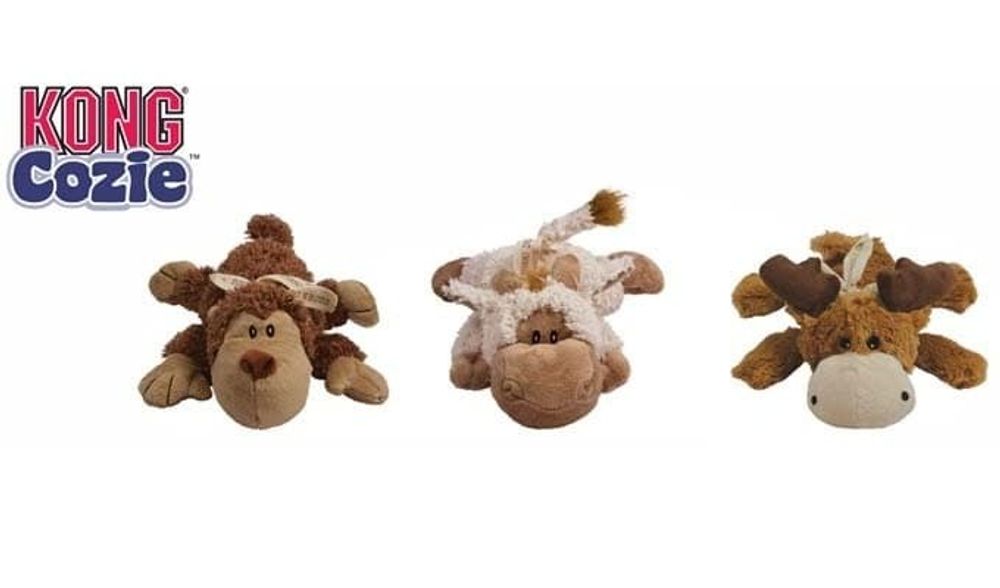 Kong игрушка для собак &quot;Кози Натура&quot; (обезьянка, барашек, лось) плюш, маленькие 5 см