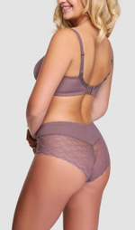 Классические трусики-слипы с кружевными вставками по бокам (Размер: 52) (Цвет: синий)