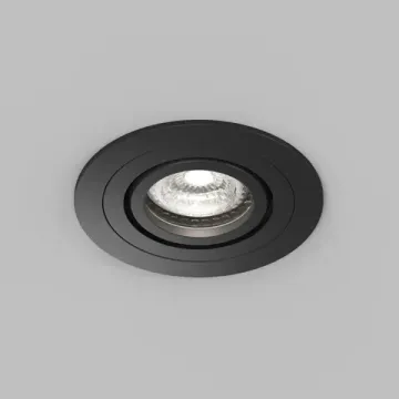 Точечный встраиваемый влагозащищенный светильник 1*GU10 DK2110-BK чёрный Hydro Denkirs