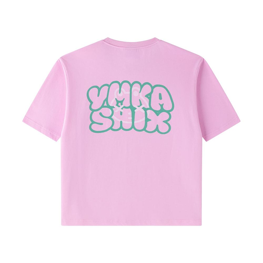 Футболка Ymkashix Logo Face розовая
