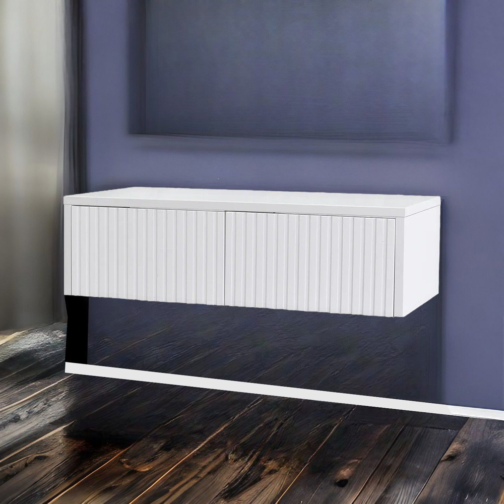 Туалетный столик консоль подвесной белый с 2-мя ящиками