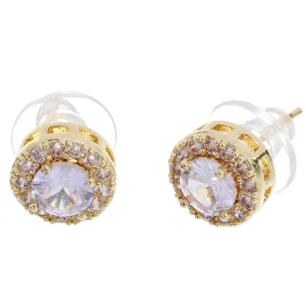 Серьги из гиппоалергенного металла со стразами «ПАЛУМНА», классика, цвет золото и серебро, 1,2-dсм