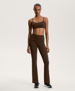 OYSHO Брюки клеш с высокой посадкой Flare Comfortlux High Rise, темно-коричневый