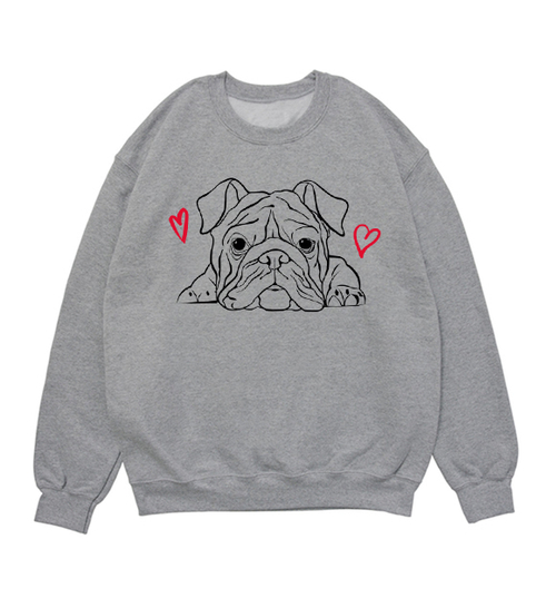Свитшот двусторонний "Английский бульдог - любовь"