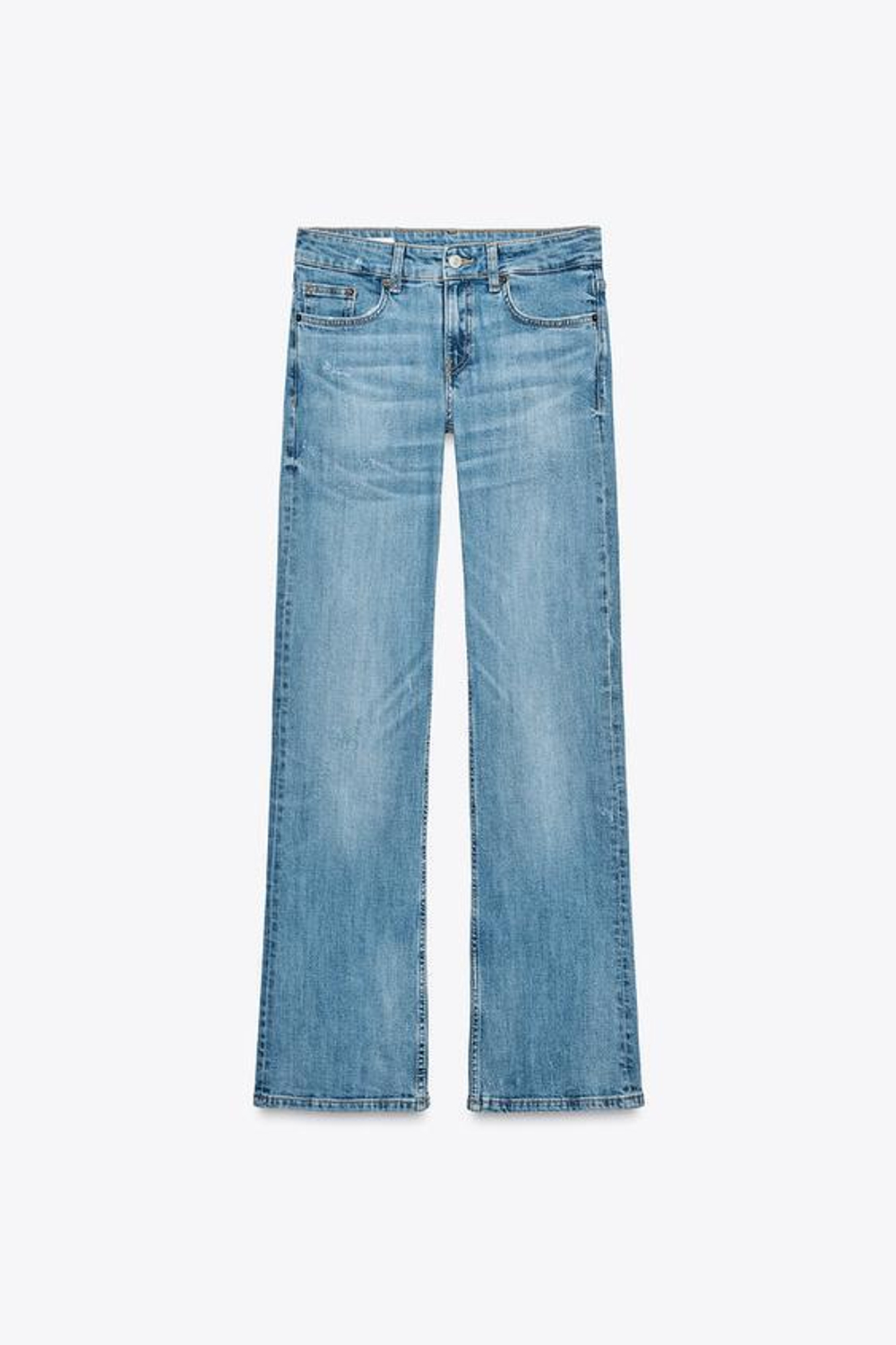 ZARA ДЖИНСЫ СВОБОДНОГО КРОЯ С НИЗКОЙ ПОСАДКОЙ, СИНИЙ