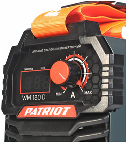 Аппарат сварочный инверторный PATRIOT WM 180 D /ММА /180 А /7,8 кВт /ПВ 70% /работа от 140 В