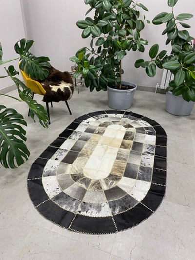 Ковер овальный натуральный Телячья шкура , 240х140