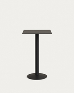 Высокий садовый столик Esilda черный на черном металлическом основании 60 x 60 x 96 см