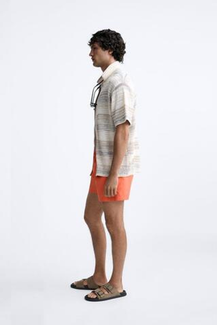 ZARA БАЗОВЫЕ ПЛАВКИ КЛАССИЧЕСКОГО КРОЯ, ОГНЕННО-КОРАЛЛОВЫЙ