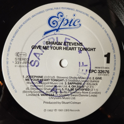 Винтажная виниловая пластинка LP Shakin Stevens Give Me Your Heart Tonight (Holland 1982)