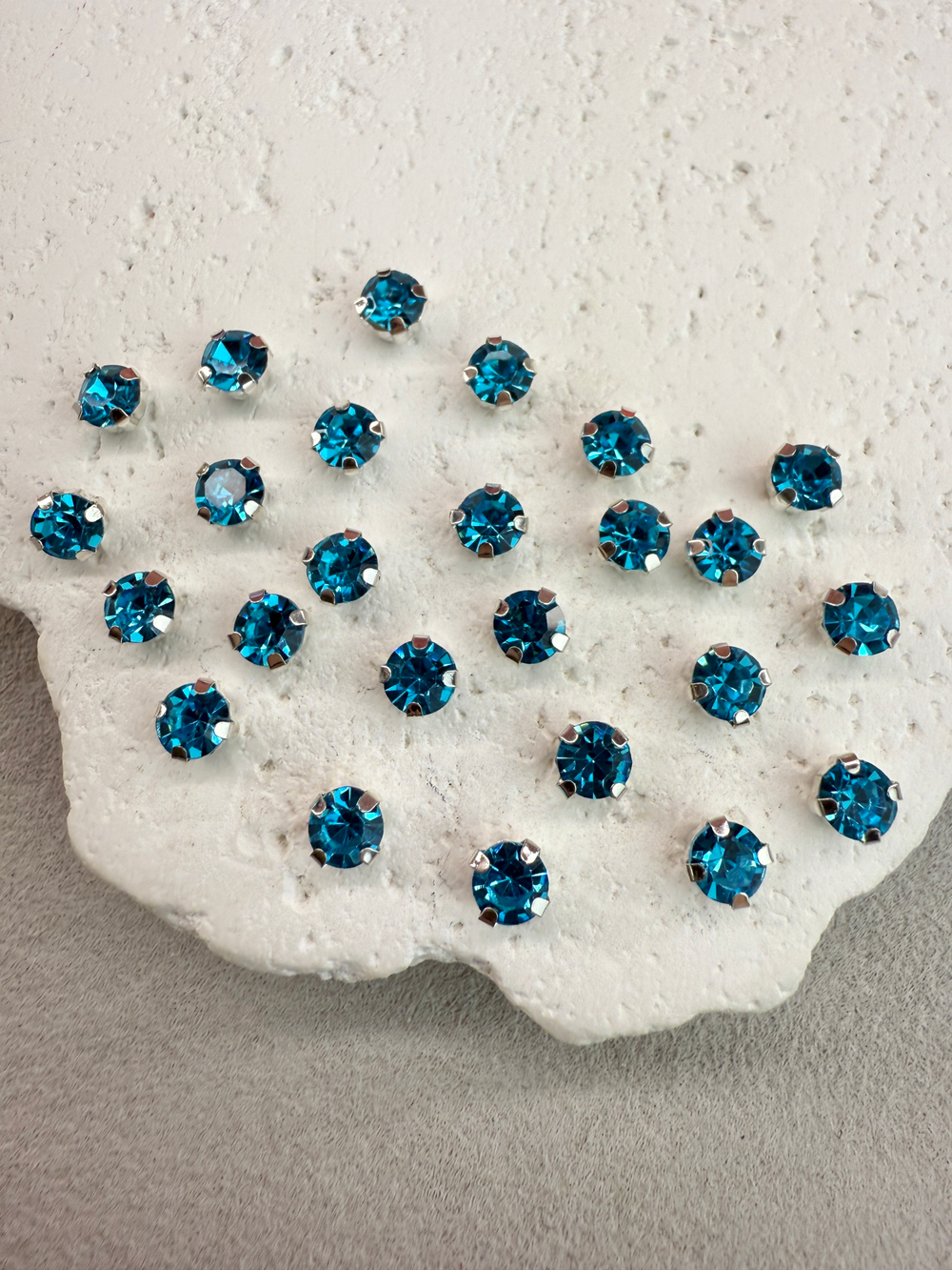 Шатоны 5 мм, Морская волна в серебре, 25 шт