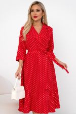 Платье Марта (красный/горох) Р11-1189/6 Nikol (Акция)