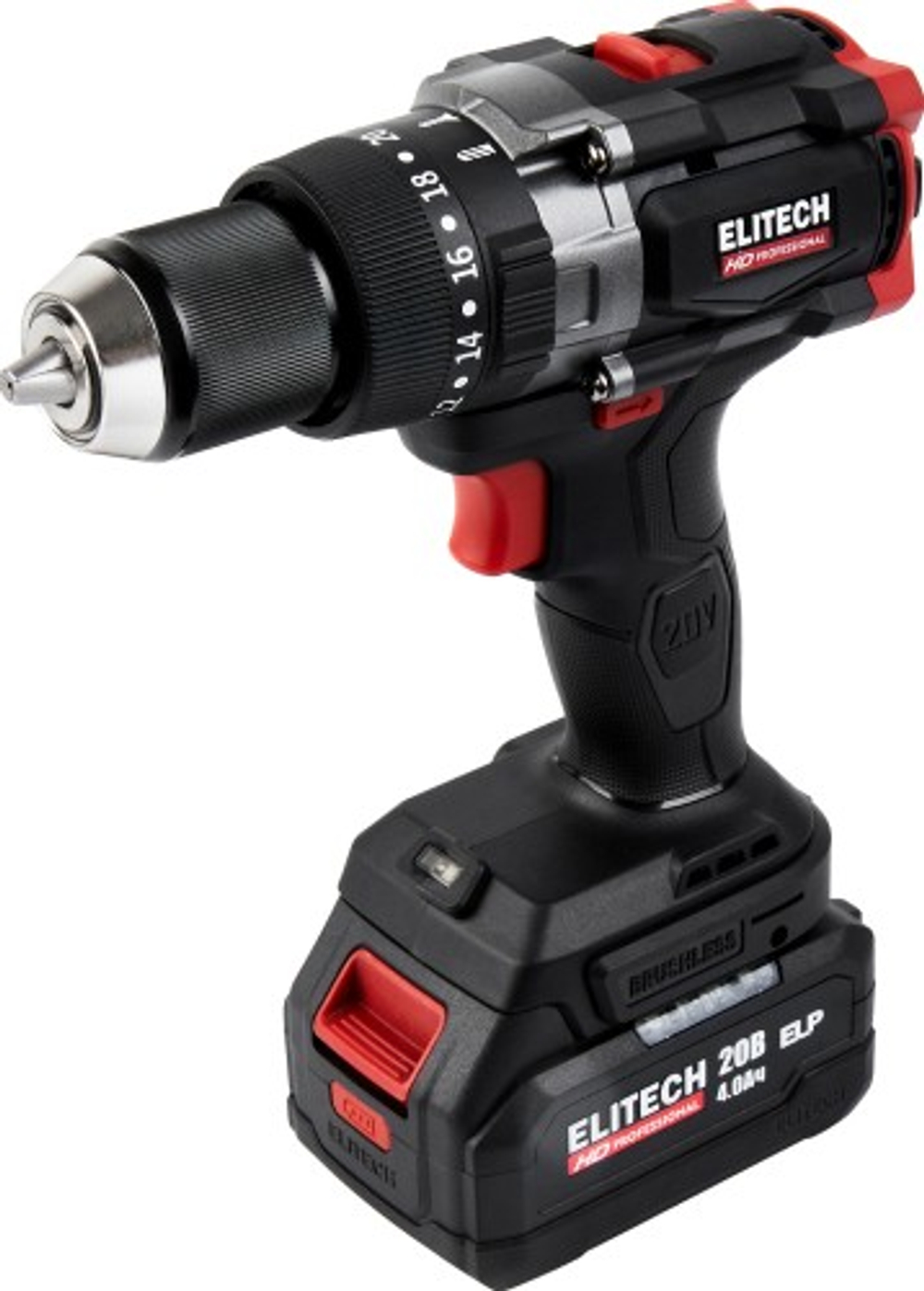 Дрель-шуруповерт аккумуляторная ELITECH CD 20BL2 (E2201.042.01) HD 205727