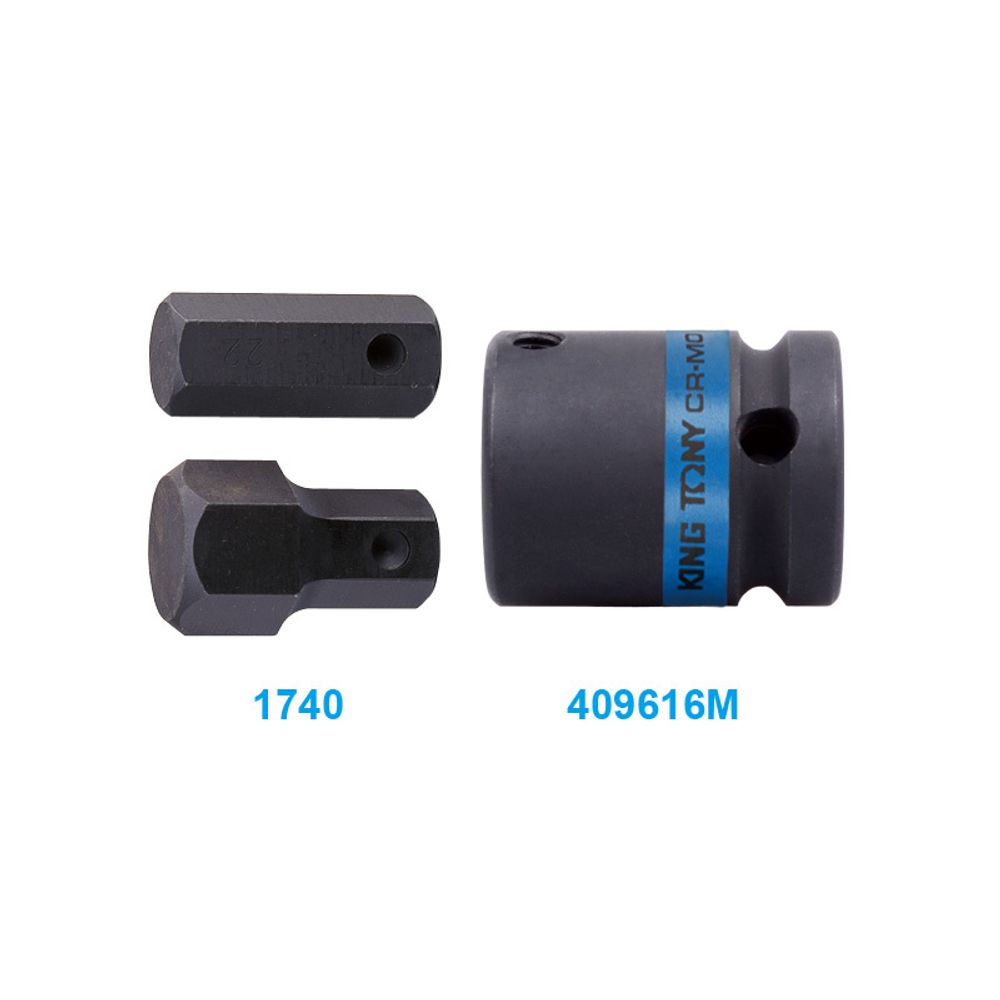 KING TONY (409616M) Держатель вставок (бит) ударный 1/2"&gt;16 мм, с винтовым фиксатором