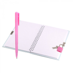 Блокнот в футляре, 19,5 см * 22,5 см, гребень, Alingar, ламинация, эффект 3D, ручка, замочек, клетка, 45 л., "Яркие бабочки", голубой