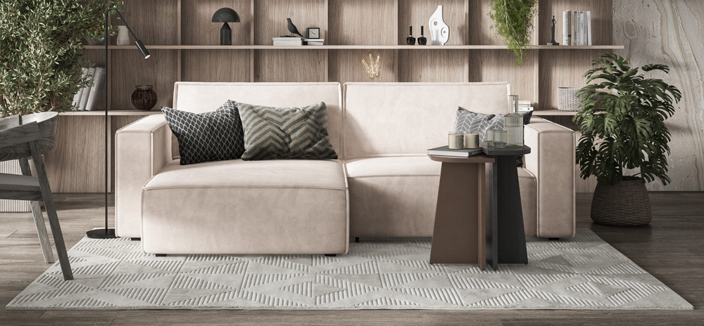 Угловой диван Босс Софт Модуль Велюр Монолит латте