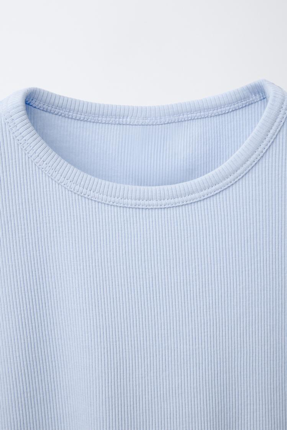 ZARA ФУТБОЛКА В РУБЧИК С ВЫРЕЗОМ И БАНТАМИ, СИНИЙ