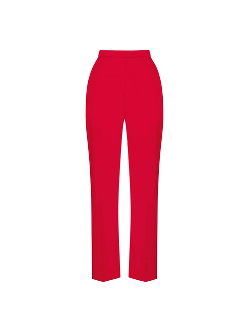 Брюки зауженные из атласа