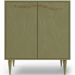 Комод Арт Колор leaves Классик Голд с 2 полками Зеленая олива