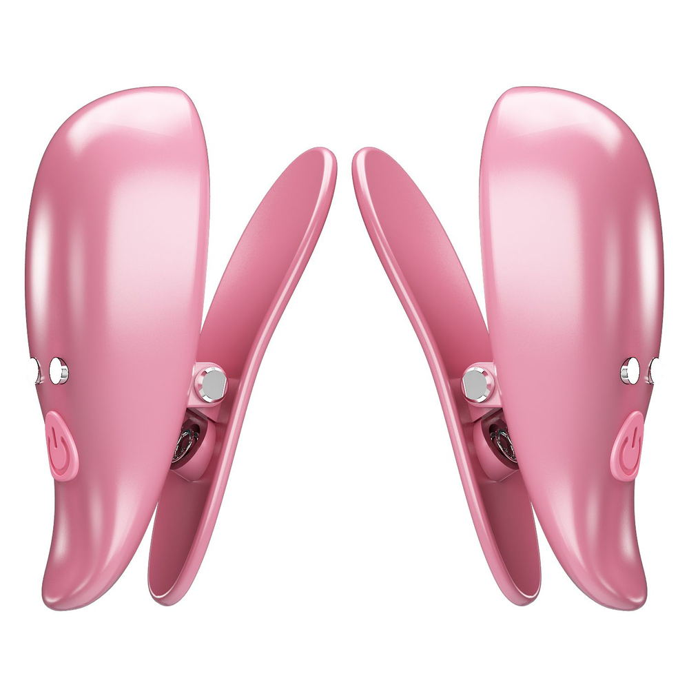 Розовые вибромассажеры для сосков с пультом ДУ Cayley