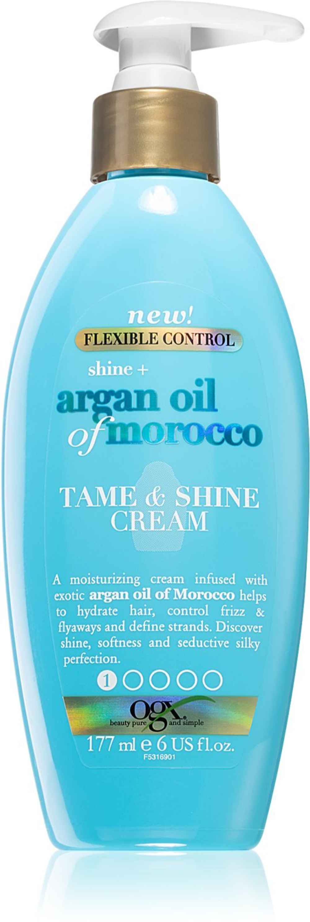 OGX Argan Oil Of Morocco - разглаживающий крем для придания блеска и смягчения волос /   177  ml  / GTIN 3574661531694