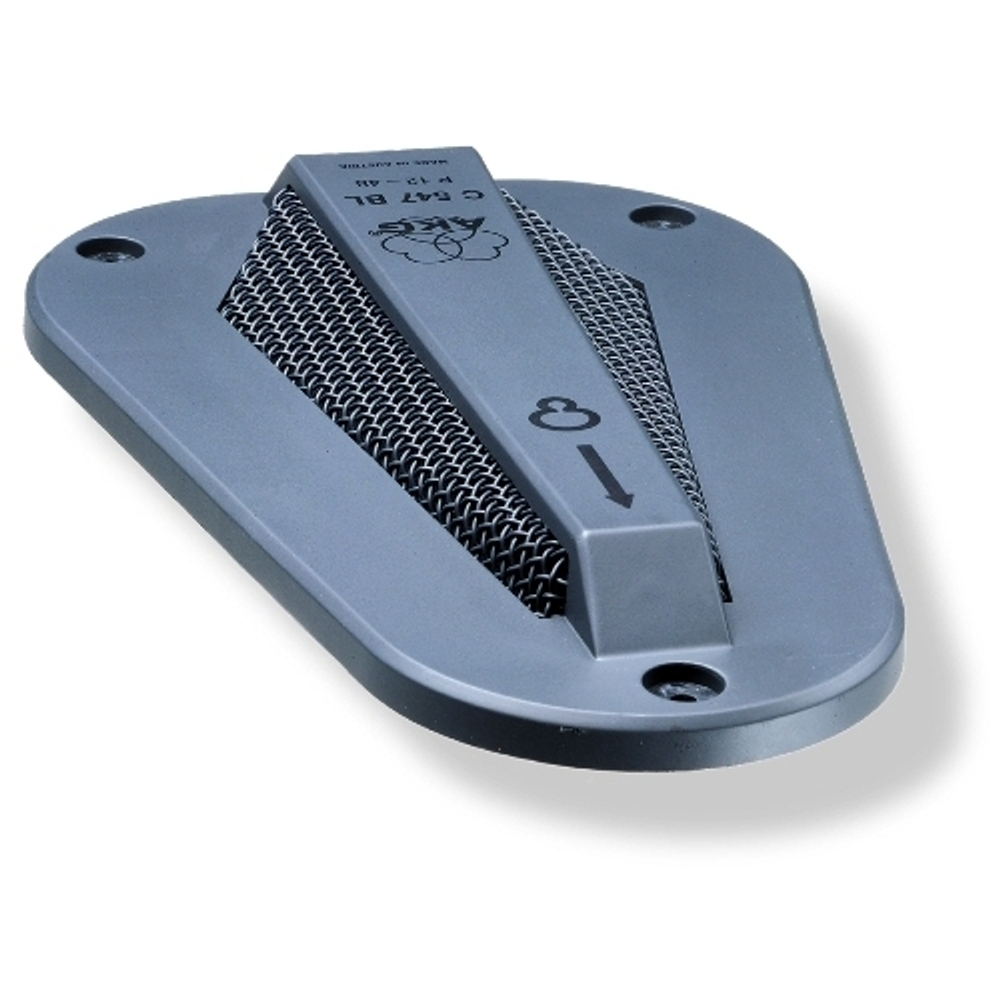 AKG C547BL микрофон граничного слоя конденсаторный гиперкардиоидный в противоударном корпусе, разъём XLR, с адаптером фантомного питания 9-52В, частотный диапазон 30-18000Гц, чувствительность 8,5мВ/Па, эквивалентный уровень шума 22Дб-А, сигнал/шум 72дБ-А,