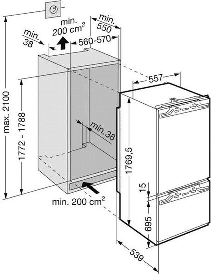 Встраиваемый холодильник Liebherr ICBN 3056
