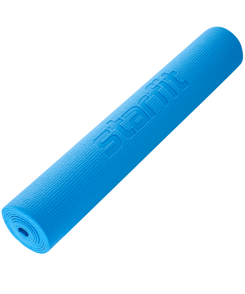 Коврик для йоги и фитнеса FM-104, PVC, 183x61x0,4 см, синий