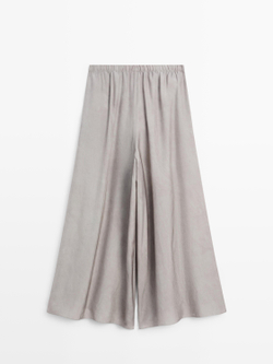 Massimo Dutti Свободные широкие брюки с вытачками, серый