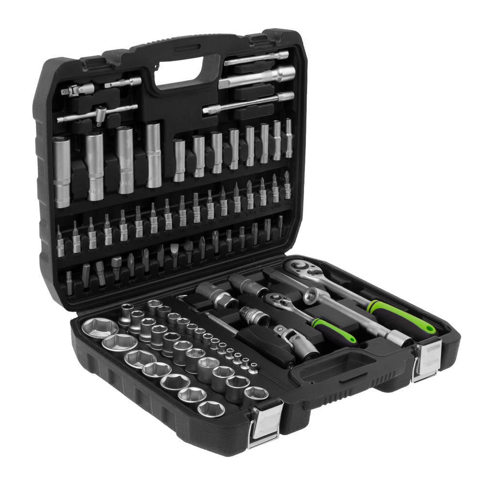 Набор инструмента, 1/2", 1/4", пластиковый кейс,94 предмета Сибртех