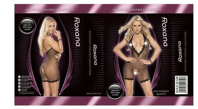 Костюм-сетка с глубоким V-образным декольте и доступом (Размер: L-XL) (Цвет: черный)