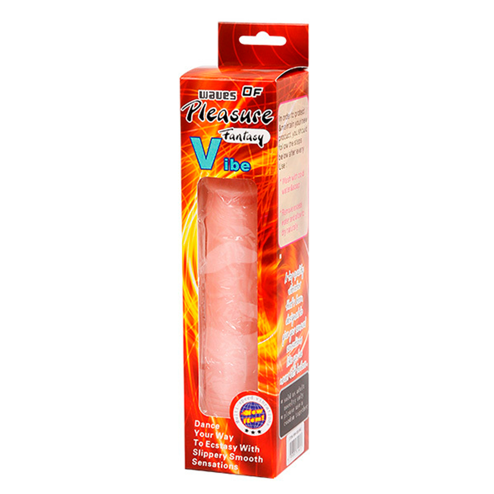Телесный вибратор 20,5см с ярко очерченной головкой Baile Fantasy Vibe BW-001061
