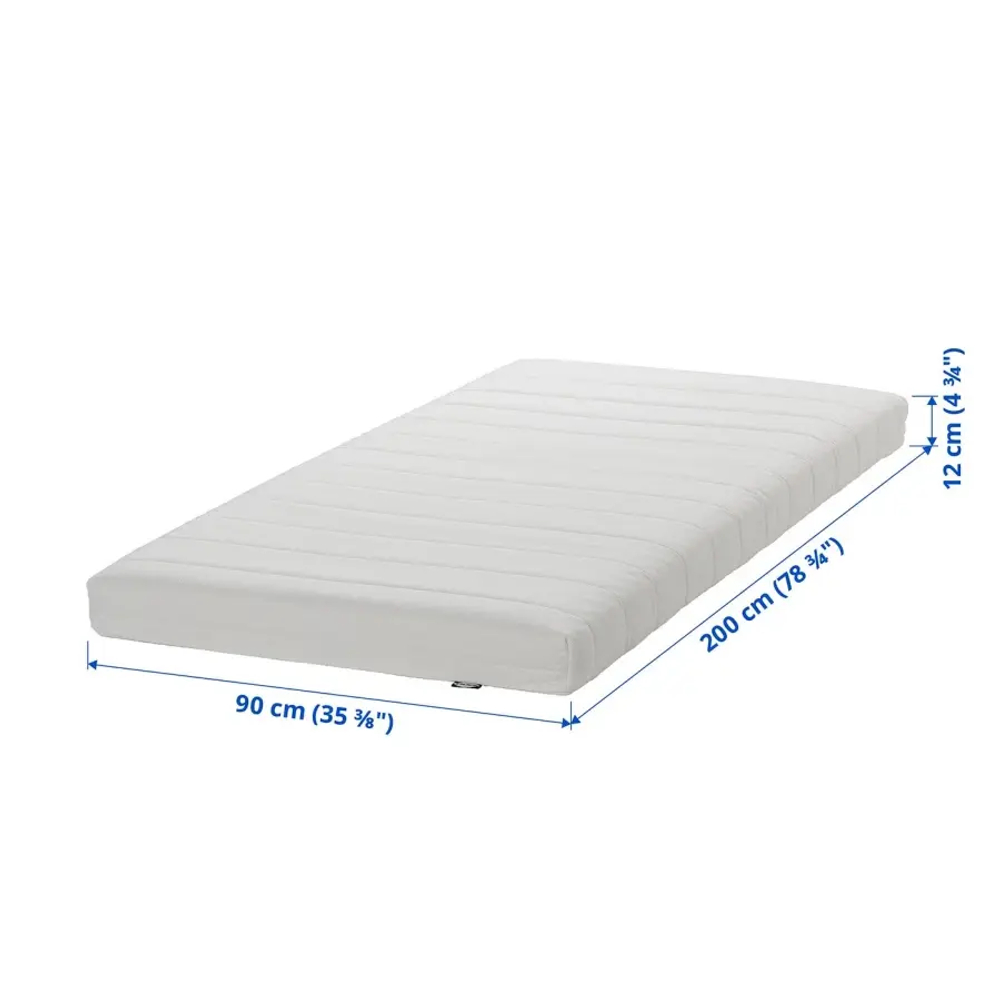 Матрас для односпальной кровати - AFJALL  IKEA/ АФЬЕЛЛЬ ИКЕА, 90x200 см, белый