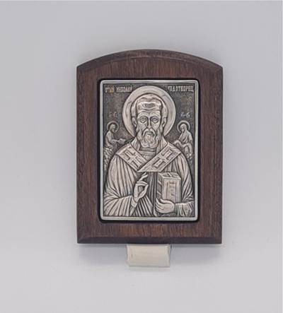 Икона авто дер.сер. 4*6арка Николай Чудотво (КовБ) 10669658