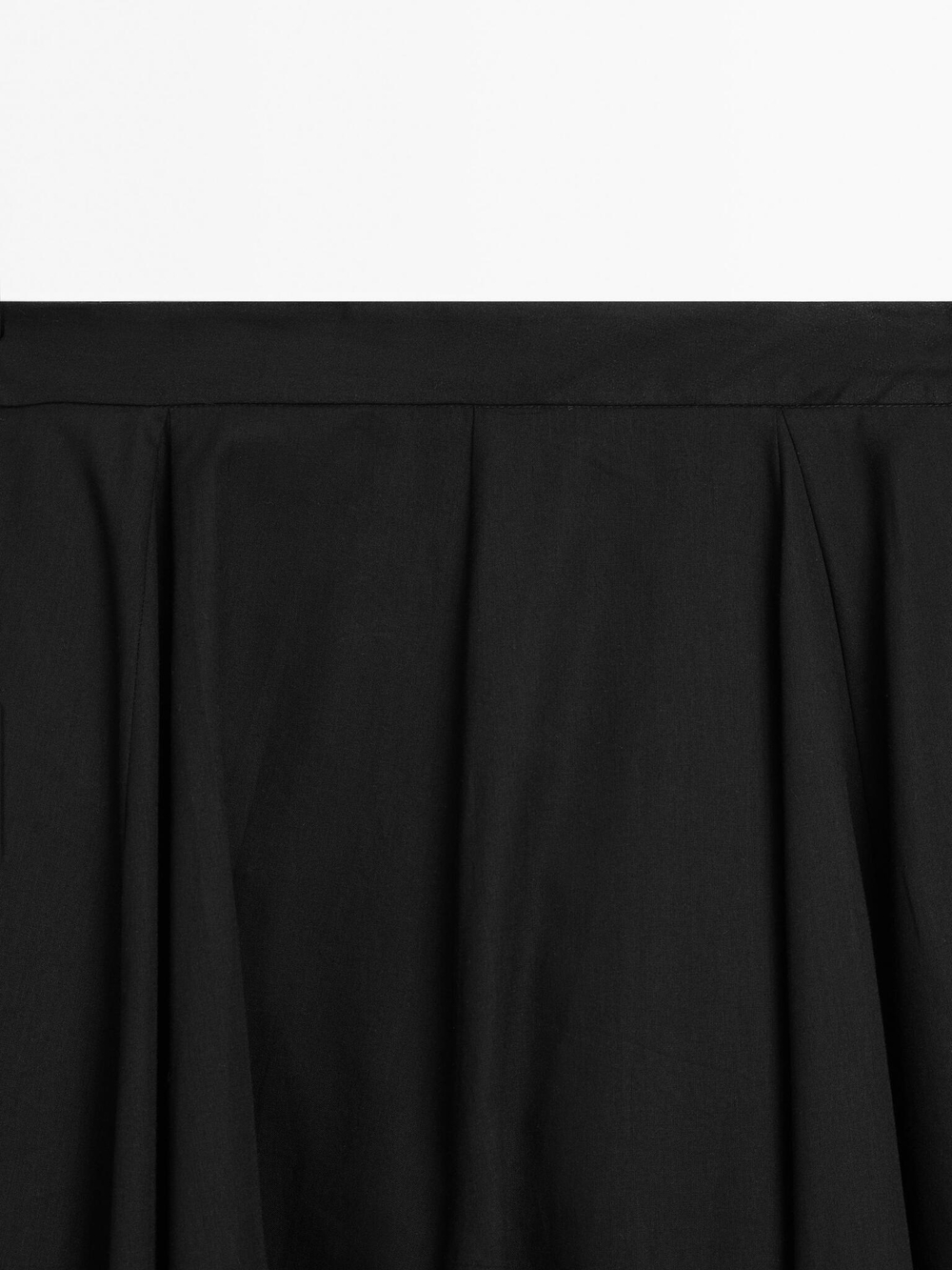 Massimo Dutti Расклешенная юбка из 100% хлопка, черный