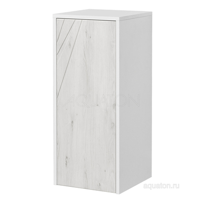 Шкаф навесной AQUATON Сакура с корзиной ольха наварра, белый глянец 1A220703SKW80