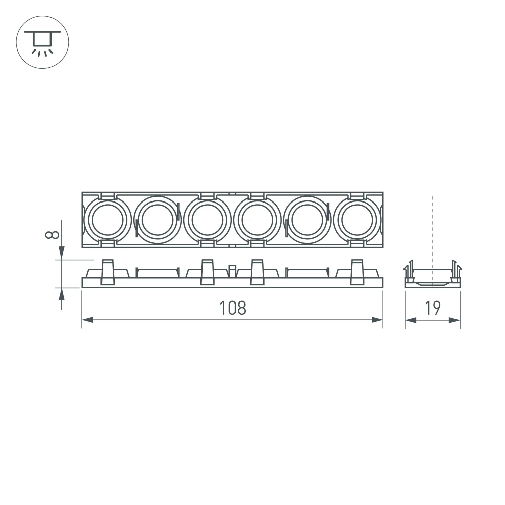 Экран линзованный SL-LINE-W20-30deg-540 (Arlight, Пластик) 041791