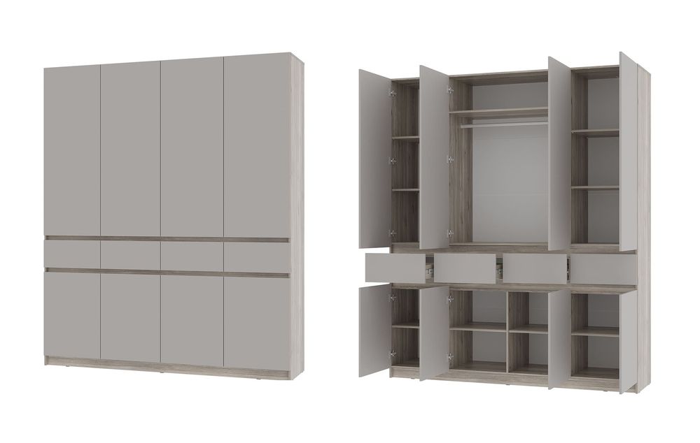 Шкаф 4-х створчатый Багира ШК-13 дуб смоки/кашемир