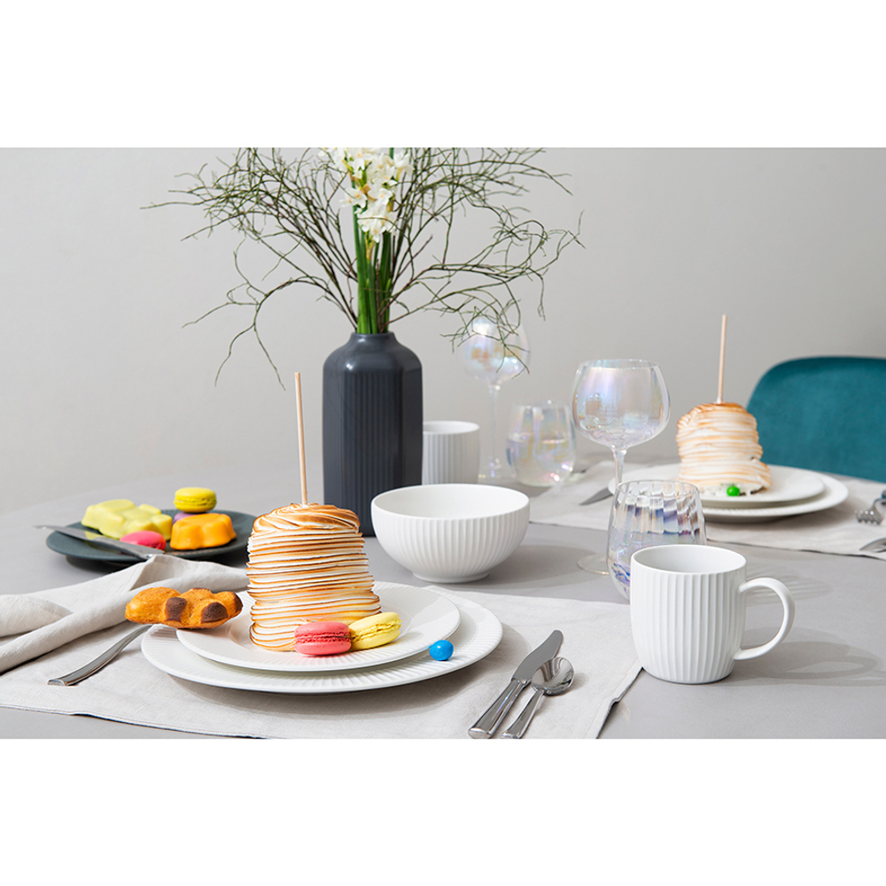 Набор обеденных тарелок soft ripples, D27 см, белые, 2 шт.