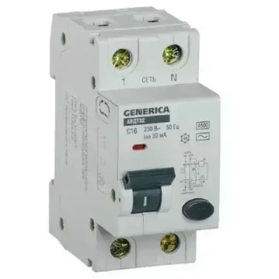 Дифференциальный автомат 2P 16А 30мА