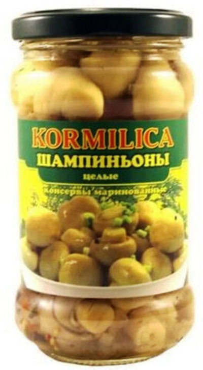 Шампиньоны Кормилица целые маринованные 370 мл