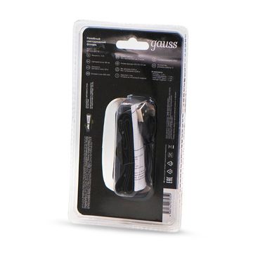 Фонарь налобный 3W 80lm Li-ion 400mAh GF410 чёрный Gauss