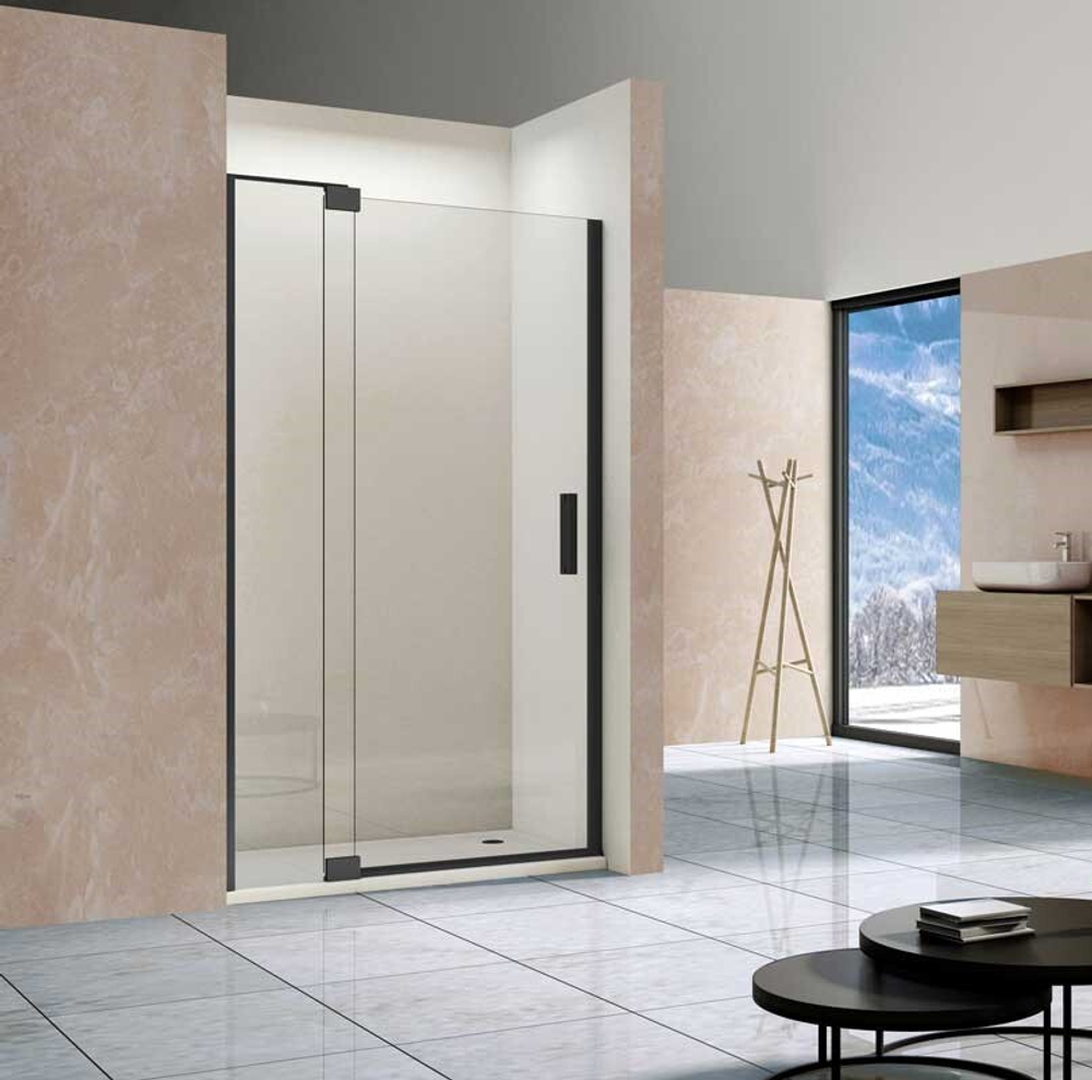 Душевая дверь Extra VDP-1E1112CLB, 1100/1200, черный, стекло прозрачное