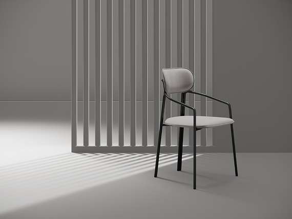 Стул Ror, Round, серый велюр